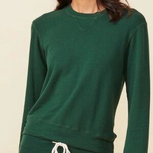 Monrow Supersoft Crewneck Sweatshirt Sz S $134 Green